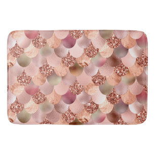 Tapis De Bain Mermaid Scales Rose or Parties scintillant étincel