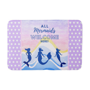 Tapis De Bain Mermaid Trio   Tous les Sirènes Bienvenue   Point 