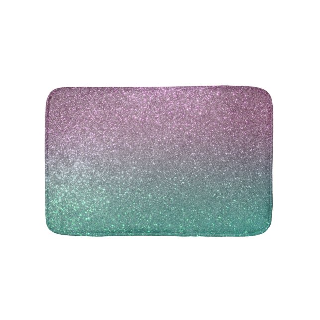 Tapis De Bain Mermaid vert rose Parties scintillant étincelante  (Devant)