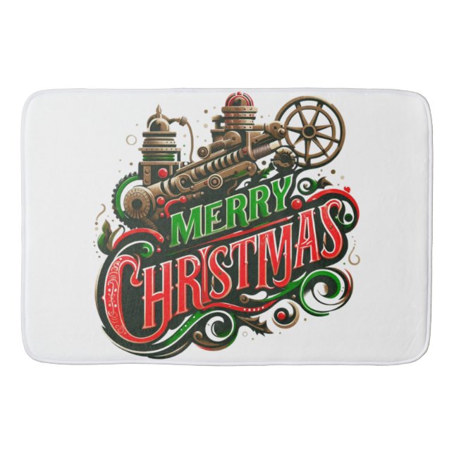 Tapis De Bain Merry Christmas steampunk (Devant)