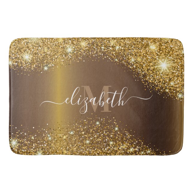 Tapis De Bain Métal et Parties scintillant d'or (Devant)