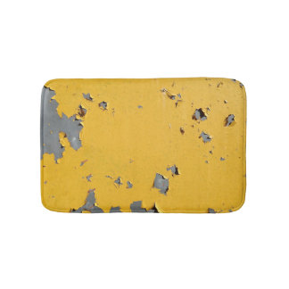 Tapis De Bain Métal jaune fissuré : texture sale.