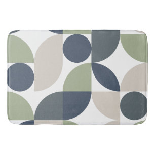 Tapis De Bain Mi-siècle Moderne Abstrait 26 Gris, Vert