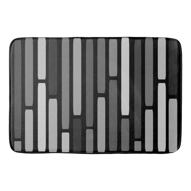 Tapis De Bain Mi-Siècle moderne Grandes Noires (Devant)