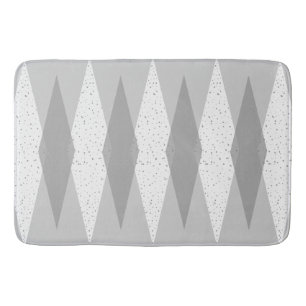 Tapis De Bain Mi-siècle moderne Gris Jacquard Mat