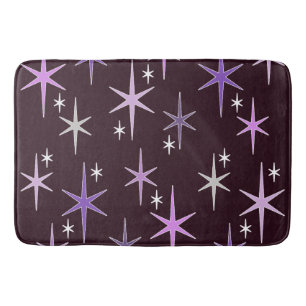 Tapis De Bain Mi-siècle moderne Star Sky Purple