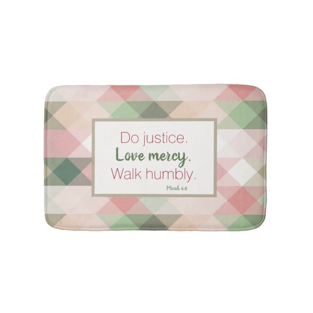 Tapis De Bain Micah 6:8 Diamant rose Mat géométrique de bain (Devant)