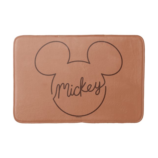 Tapis De Bain Mickey Continuous Line Icon Name Graphic (Devant)