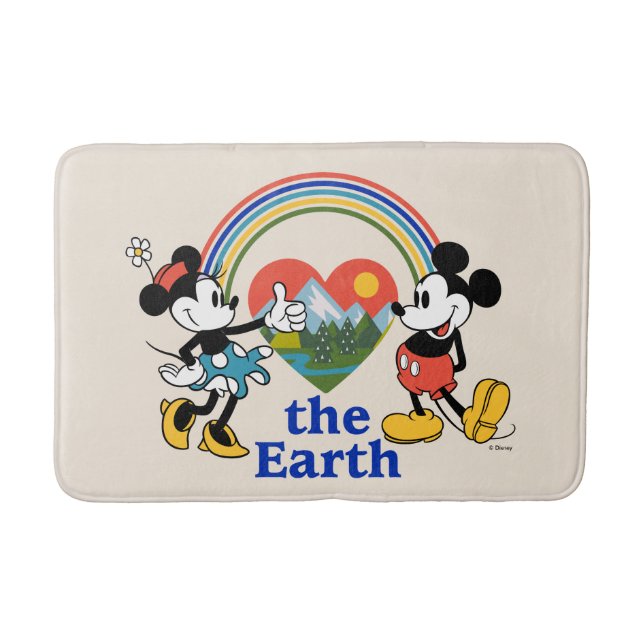 Tapis De Bain Mickey et Minnie | Aimer la Terre (Devant)