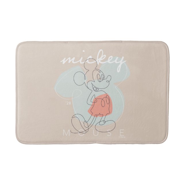 Tapis De Bain Mickey Mouse Continuous Line Graphic (Devant)