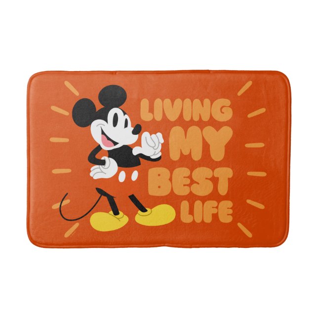 Tapis De Bain Mickey Mouse | Vivre ma vie meilleure (Devant)