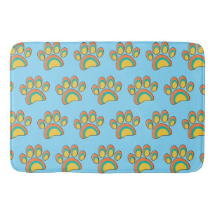 Tapis De Bain Mid Century Art moderne Chien Empreintes de pattes
