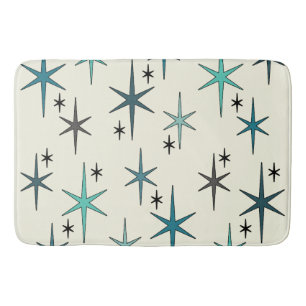 Tapis De Bain Mid Century Modern Star Sky Turquoise