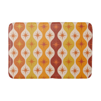Tapis De Bain Mid Century Orange étoiles atomique sur l'ogee