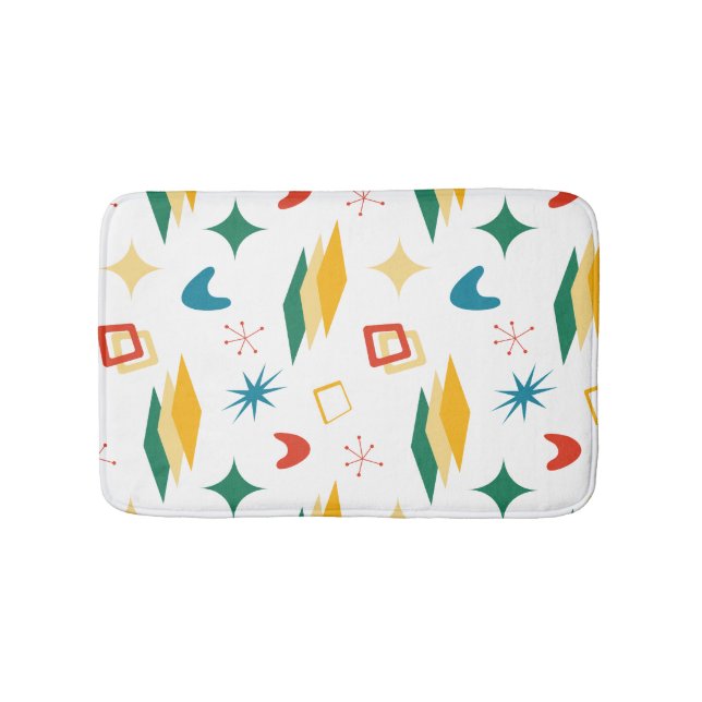 Tapis De Bain Mid Mod Atomique Mid-Century Moderne Formes Rétro (Devant)