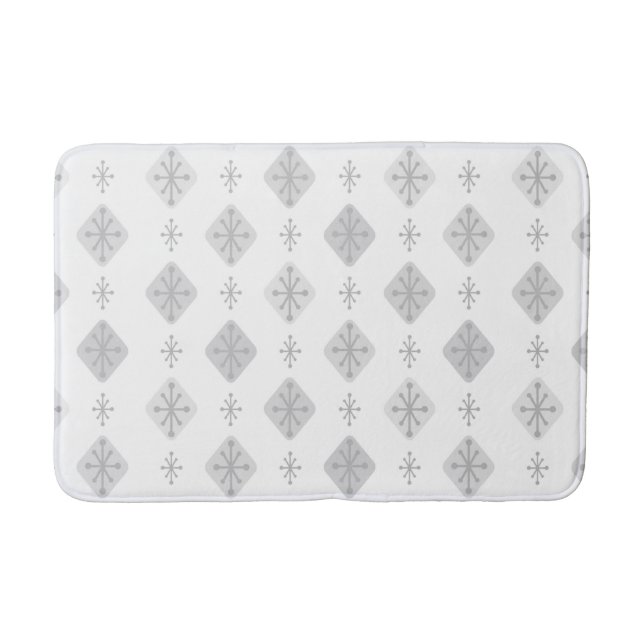 Tapis De Bain Midcentury Starburst Diamonds Light Gray (Devant)