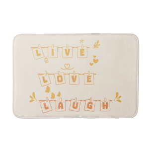 Tapis de bain mignon Live Love Laugh Notedry