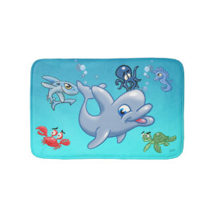 Tapis De Bain Mignonne Cartoon Sea Creatures