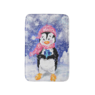 Tapis De Bain Mignonne manchot de bain de manchot de Noël