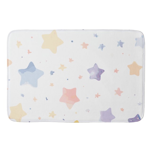 Tapis De Bain Mignonne Mat Bain blanc avec étoiles (Devant)