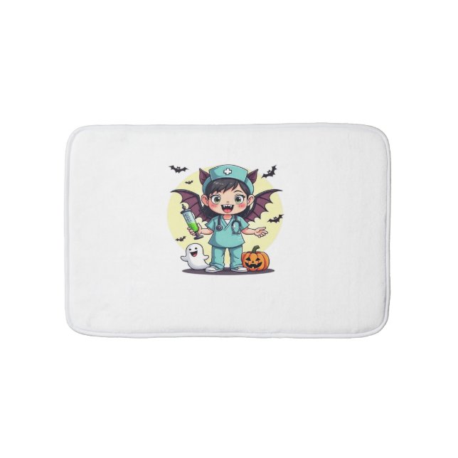 Tapis De Bain Mignonne petite infirmière sorcière Halloween Prem (Devant)