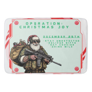 Tapis De Bain Militaire amusant/Père Noël de Noël