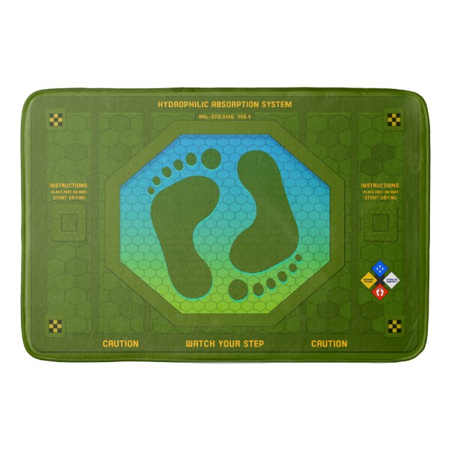 Tapis De Bain Militaire-Sci-Fi-Industriel-Bain-Tapis (Devant)