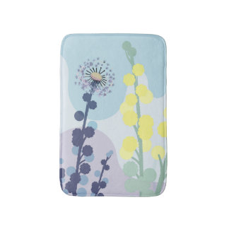 Tapis De Bain Mimétique Acacia Moderne Wattles Dorés Abstraits