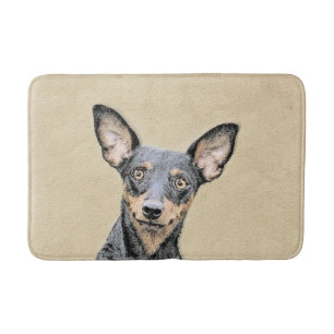 Tapis De Bain Miniature Pinscher Peinture mignonne Chien Art ori