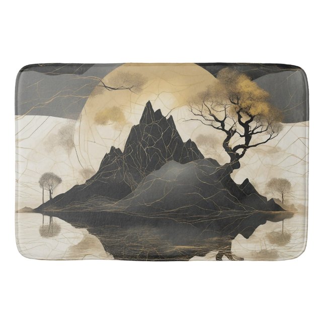 Tapis De Bain Misty Mountain Black & Gold (Devant)