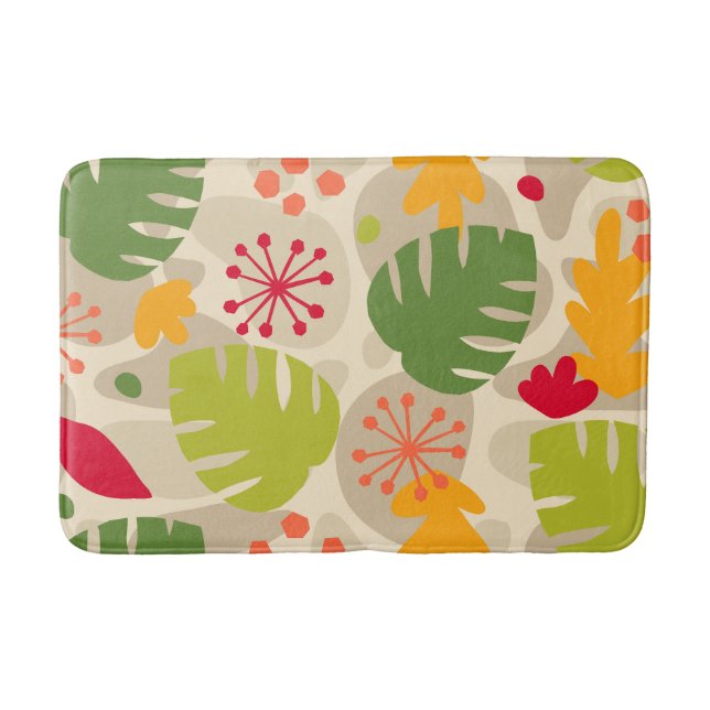 Tapis De Bain Mod Monstera Feuille Abstraite Hawaii Tropical - C (Devant)