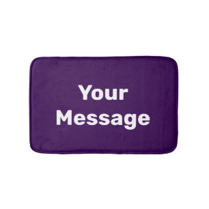 Tapis De Bain Modèle de texte de message simple violet et blanc