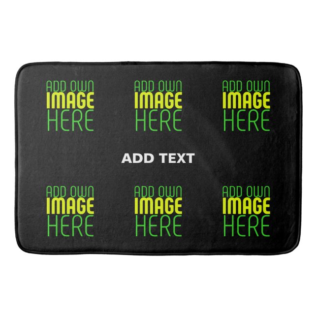 TAPIS DE BAIN MODÈLE DE TEXTE D'IMAGE NOIRE SIMPLE ET MODERNE (Devant)