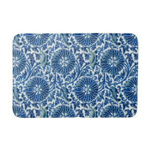 Tapis De Bain Modèle floral chinois bleu