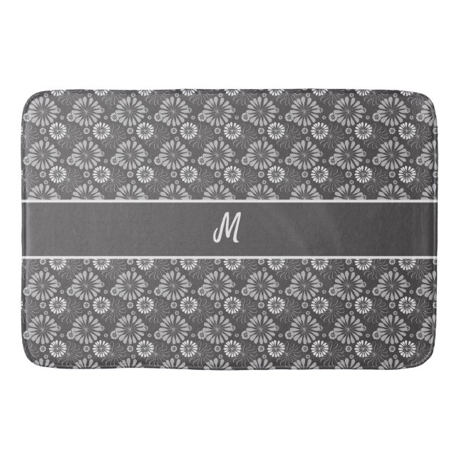 Tapis De Bain Modèle floral Monogramme (Devant)