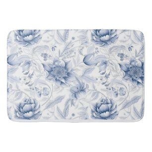 Tapis De Bain Modèle Floral Royal Blue Porcelain Vol.1 Thro