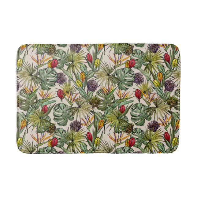 Tapis De Bain Modèle floral tropical (Devant)