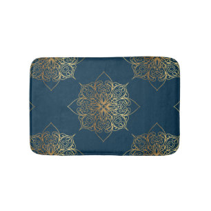 Tapis De Bain Modèle Mandala Damask Or