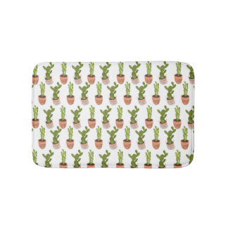 Tapis De Bain Modern Cactus Houseplants Hand Drawn Design