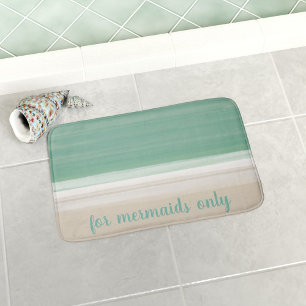 Tapis De Bain Modern Ocean Beach For Mermaids Only