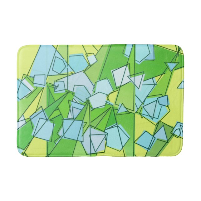 Tapis De Bain Moderne du milieu du siècle Abstrait, vert citron  (Devant)