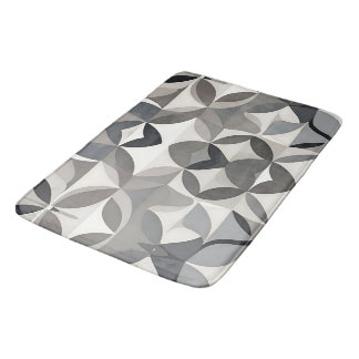 Tapis De Bain Moderne Élégant Gris Floral