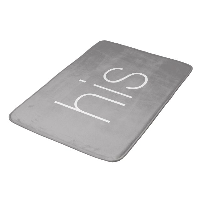 Tapis De Bain Moderne et élégant Ardoise gris et blanc (Angle)