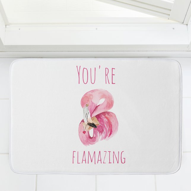 Tapis De Bain Moderne Vous Flamazirez Beauté Flamant rose rose (Créateur téléchargé)