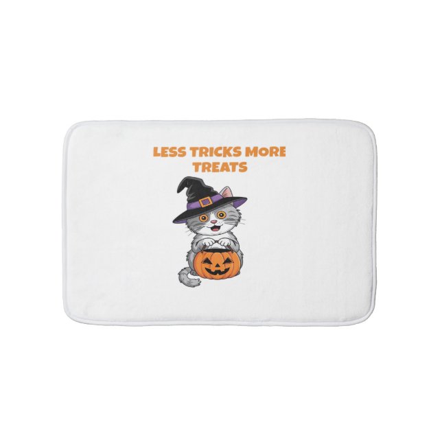 Tapis De Bain Moins De Trucs Plus De Traitements Cadeaux Hallowe (Devant)