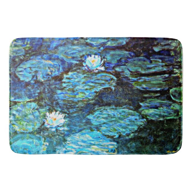 Tapis De Bain Monet - Lys d'eau (bleu) (Devant)