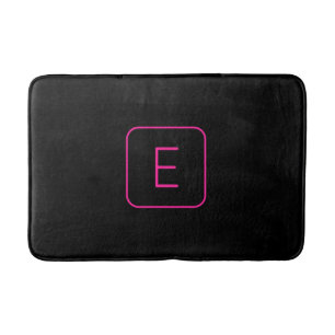 Tapis De Bain Monogram de Styled   Pink & Black
