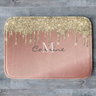Tapis De Bain Monogramme 14K Métallique + Rose Gold Parties sci