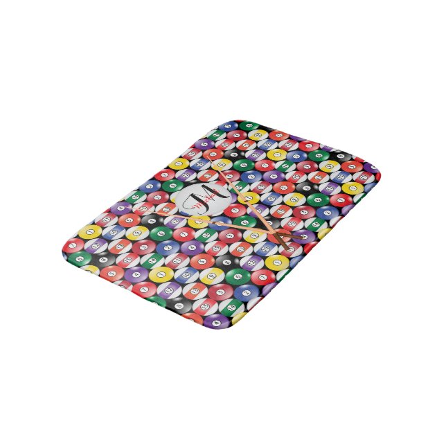 Tapis De Bain Monogramme Billiard Pool Conception du ballon (Angle)