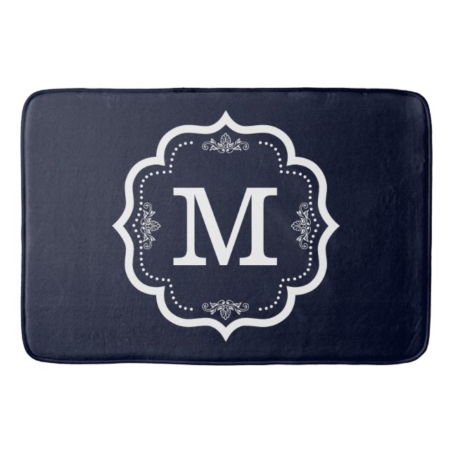 Tapis De Bain Monogramme bleu (Devant)